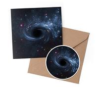 1 x Greeting Card & 10 cm Round Sticker Set - Deep Space Black Hole NASA - Birthday Thank You Friend Lover Fan Mum Dad Kids #2725