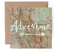 1 x Greeting Card - Adventure Map Travel Gap Year Student Emigrate Australia World #50039