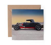 1 x Greeting Card Amazing American Hot Rod Car - Blank Birthday Celebration Anniversary #14209