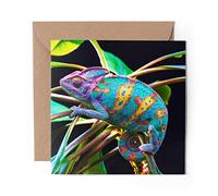 1 x Greeting Card Amazing Iguana Chameleon Jungle - Blank Birthday Celebration Anniversary #8814