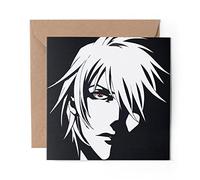 1 x Greeting Card Anime Manga Face Japanese - Blank Birthday Celebration Anniversary #2810