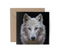 1 x Greeting Card - Arctic Wolf Portrait Wolves Wild Animal Spirit Canis Lupus Carnivore Gift #71029
