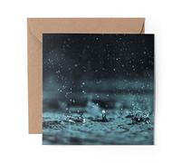 1 x Greeting Card Artistic Rain Drops Water - Blank Birthday Celebration Anniversary #12937