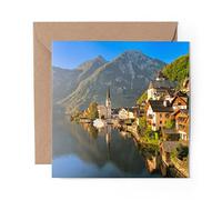 1 x Greeting Card Austrian Hallstatt Lake Austria - Blank Birthday Celebration Anniversary #16386
