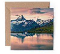 1 x Greeting Card - Bachalpsee Lake Swiss Bernese Alps - Blank Birthday Celebration Anniversary #50171