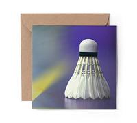 1 x Greeting Card Badminton Shuttlecock - Blank Birthday Celebration Anniversary #3072