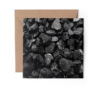 1 x Greeting Card Black Coal Rocks Geology - Blank Birthday Celebration Anniversary #3204