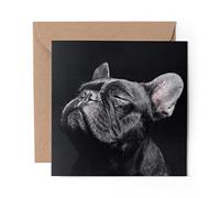 1 x Greeting Card Black French Bulldog Dog - Blank Birthday Celebration Anniversary #3885