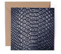 1 x Greeting Card - Black Snake Skin Effect - Blank Birthday Celebration Anniversary #50288