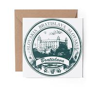 1 x Greeting Card Bratislava Slovakia Travel Stamp - Blank Birthday Celebration Anniversary #7097