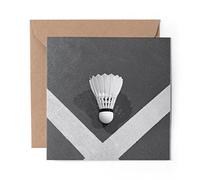 1 x Greeting Card BW - Badminton Shuttlecock - Blank Birthday Celebration Anniversary #38885