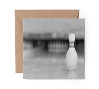 1 x Greeting Card BW - Bowling Ten Pin Game - Blank Birthday Celebration Anniversary #39668