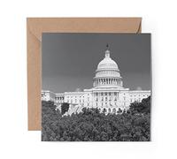 1 x Greeting Card BW - Capitol Building Washington DC - Blank Birthday Celebration Anniversary #35662