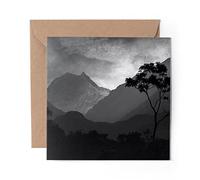 1 x Greeting Card BW - Himalayan Mountains Nepal View - Blank Birthday Celebration Anniversary #43028