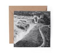 1 x Greeting Card BW - Victoria Falls Africa River - Blank Birthday Celebration Anniversary #38197