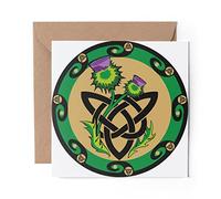 1 x Greeting Card Celtic Thistle Scotland - Blank Birthday Celebration Anniversary #4072