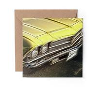 1 x Greeting Card Classic American Car Vintage Vehicle - Blank Birthday Celebration Anniversary #8652