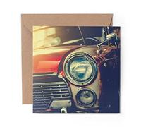 1 x Greeting Card Classic Retro Car Automobile - Blank Birthday Celebration Anniversary #8575
