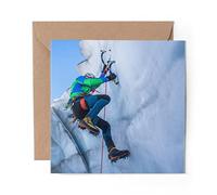 1 x Greeting Card Climbing Mountaineering Ice Climb - Blank Birthday Celebration Anniversary #16549