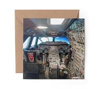 1 x Greeting Card Concorde Cockpit Flightdeck Pilot Plane - Blank Birthday Celebration Anniversary #44699