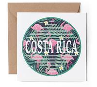 1 x Greeting Card - Costa Rica Tropical Fun Flamingos Exotic - Blank Birthday Celebration Anniversary #58930