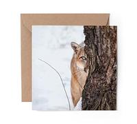 1 x Greeting Card Cougar Mountain Lion Cat - Blank Birthday Celebration Anniversary #12511