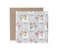 1 x Greeting Card - Cute Knitting Sheep Mum Nan Grandma Gran Birthday Thank you Gift #0275