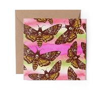 1 x Greeting Card Death Head Hawk Moth Print - Blank Birthday Celebration Anniversary #16049