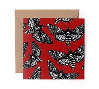 1 x Greeting Card Death's Head Hawk Moth Print - Blank Birthday Celebration Anniversary #16048