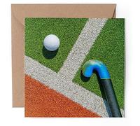 1 x Greeting Card - Field Hockey Grass Ball Stick Sports - Blank Birthday Celebration Anniversary #50885