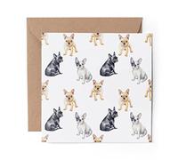1 x Greeting Card French Bulldog Puppy Dog Pattern - Blank Birthday Celebration Anniversary #45073