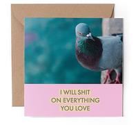 1 x Greeting Card - Funny Pigeon Shit Bird Joke - Blank Birthday Celebration Anniversary #63125