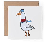 1 x Greeting Card - Funny Seagul Bird Seaside Nautical Sailing - Blank Birthday Celebration Anniversary #170575