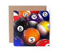 1 x Greeting Card Glossy Pool Balls Snooker Pub - Blank Birthday Celebration Anniversary #13156