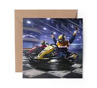 1 x Greeting Card Go Karting Kart Racing - Blank Birthday Celebration Anniversary #3306