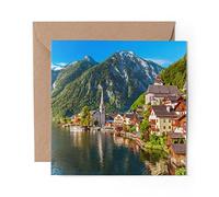 1 x Greeting Card Hallstatt Austrian Alps - Blank Birthday Celebration Anniversary #12560