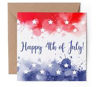 1 x Greeting Card - Happy 4th July USA America Flag - Blank Birthday Celebration Anniversary #52944