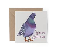 1 x Greeting Card - Happy Birthday Pigeon Bird Cute Cartoon Gift #0033