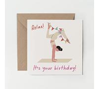 1 x Greeting Card - Happy Birthday Yoga Relax Meditation Spiritual Zen Women For Her Girls Daughter Friend Trendy Illustration Gift #79264