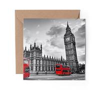 1 x Greeting Card Houses Of Parliament Big Ben London - Blank Birthday Celebration Anniversary #16177