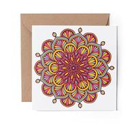 1 x Greeting Card Indian Mandala Boho Yoga - Blank Birthday Celebration Anniversary #19367