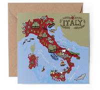 1 x Greeting Card - Italy Italian Rome Map Travel Adventure - Blank Birthday Celebration Anniversary #58719