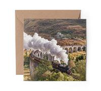 1 x Greeting Card Jacobite Steam Train Glenfinnan Viaduct - Blank Birthday Celebration Anniversary #16235