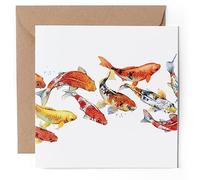 1 x Greeting Card - Koi Carp Fish Goldfish - Blank Birthday Celebration Anniversary #170642