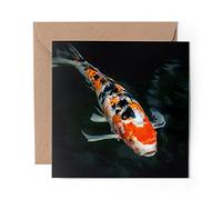 1 x Greeting Card Koi Carp Fish Pond Goldfish - Blank Birthday Celebration Anniversary #45482