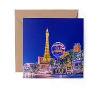 1 x Greeting Card Las Vegas Strip Nevada USA US - Blank Birthday Celebration Anniversary #12588