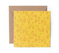 1 x Greeting Card Macaroni Cheese Pasta Shapes - Blank Birthday Celebration Anniversary #3924