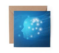 1 x Greeting Card Machine Artificial Intelligence Brain - Blank Birthday Celebration Anniversary #21819