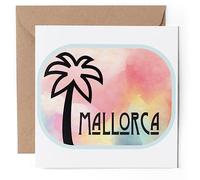 1 x Greeting Card - Mallorca Watercolor Palm Tree - Blank Birthday Celebration Anniversary #60237