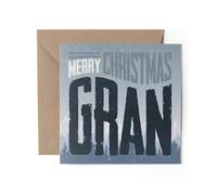 1 x Greeting Card - Merry Christmas Gran Granny Nanna Nana Grandma Gran Pattern Festive Winter Scene Kids Happy Xmas Aesthetic Art #81176